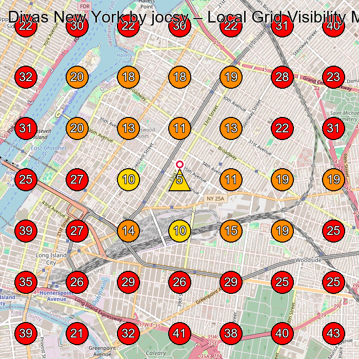 Divas New York by jocsy GeoGrid visibility map for Eyelash Salon in Bronx